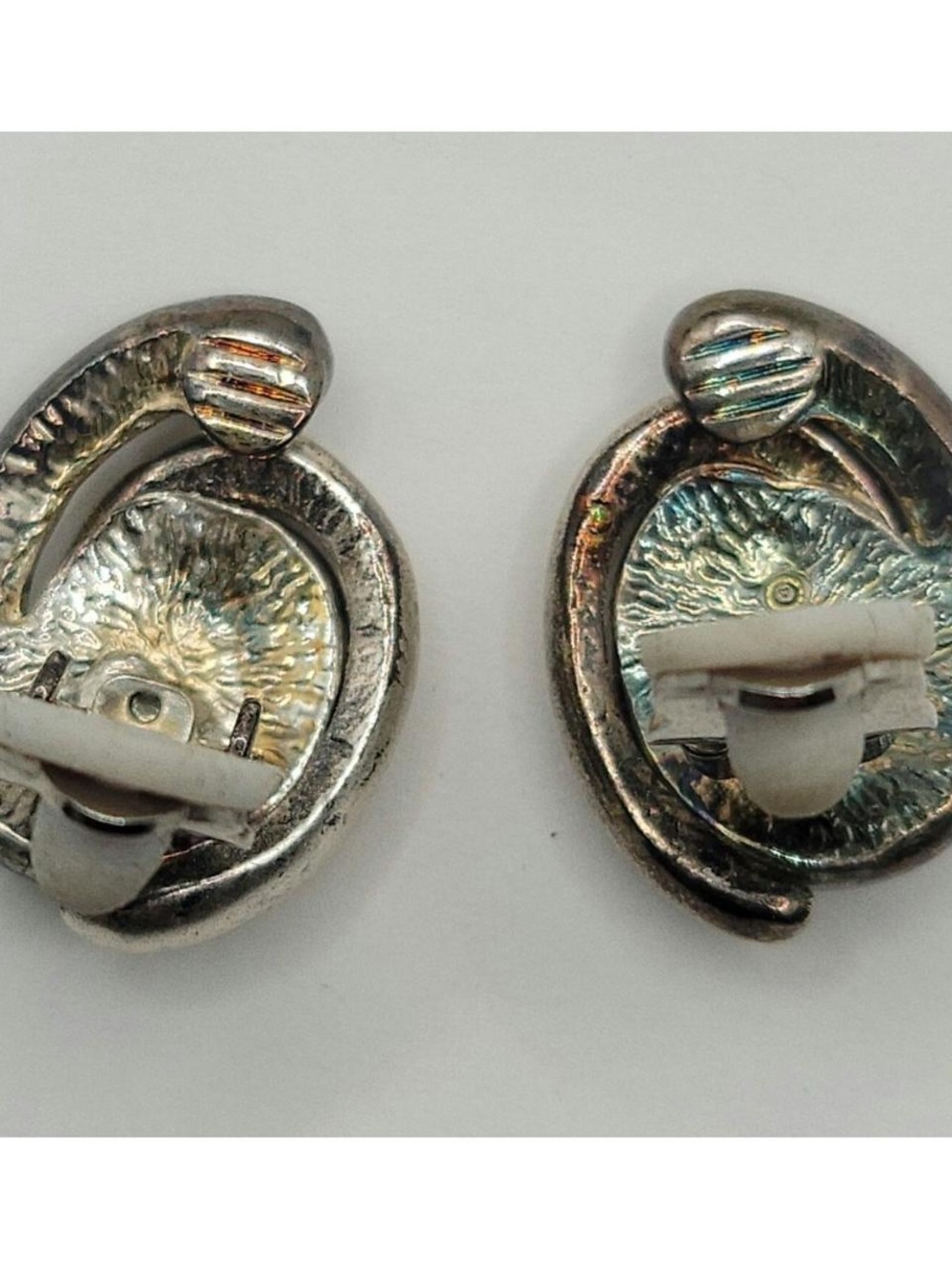 Silver Tone Clip-On Headphones Ear Clips - Silver